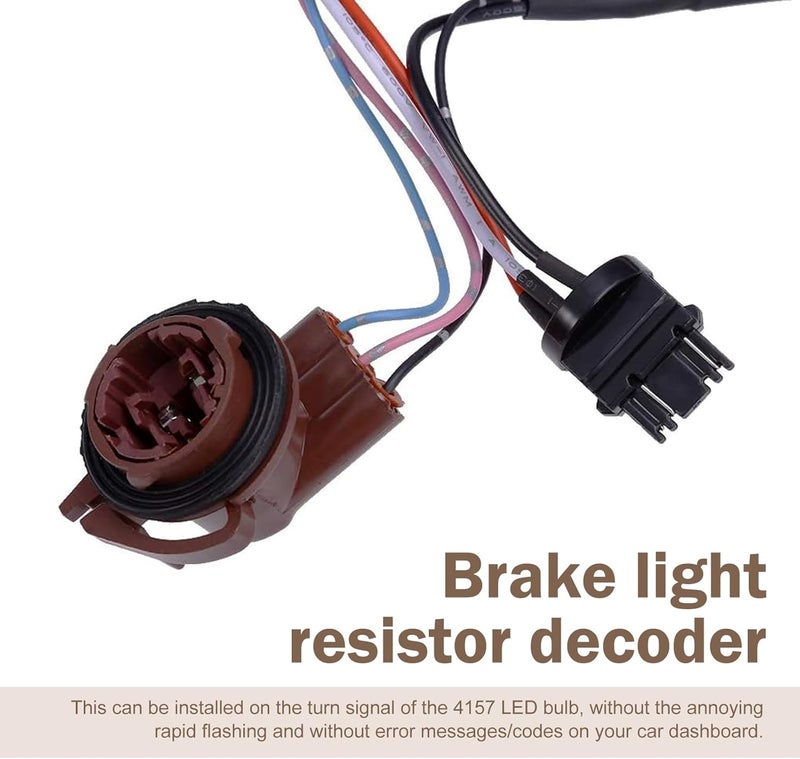 SLIMI 2 PCS Car 3157 Brake Light Resistor Decoders, 50W 6 Ohm LED Resistor Load Harness Decoders, Turn Signal Error Decoding Harness, for T20/3157/4157 Light Bulb (Multicolored) - Image 3